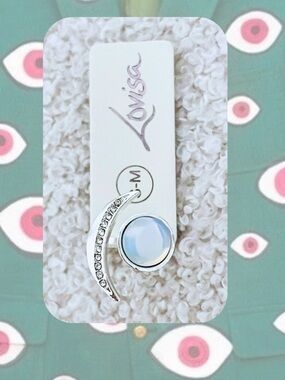 NWT🎉 Lovisa Crescent Moon Opal Stone Silver Layering Ring